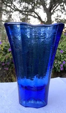Fire and Light Aurora Vase Cobalt Blue Recycled Glass