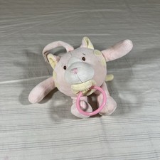 HTF Vintage Baby Ganz Shake and Sound Cat Pink Plush Baby Crib Stroller Toy W1