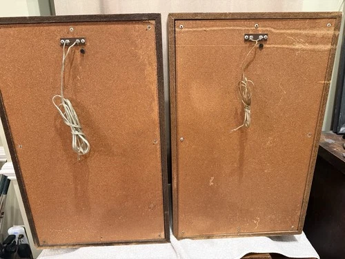 Custom Large Heavy Vintage Wood Speakers Audiophile MCM~TESTED POWERFUL AS F£*¥ image 9