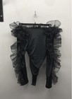 AKIRA Women's Black Life In Ruffles Off Shoulder Bodysuit Sz L NWT — photo 2