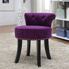 Retro Dressing Table Stool Bedroom Room Makeup Vanity Chair Velvet Seat Backrest