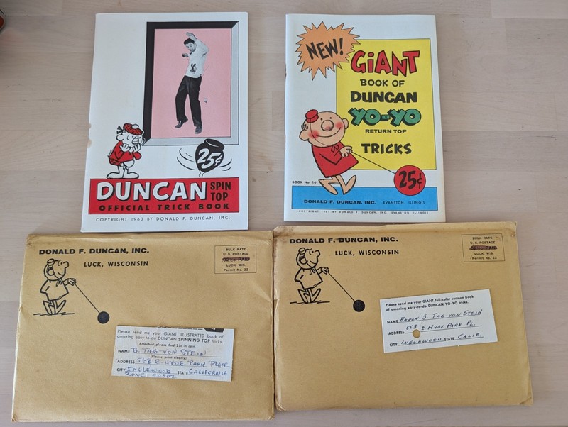 Vintage Duncan Yo-Yo & Spin Top Trick Books Lot 1961 1963 w Original Mailers