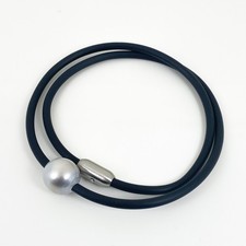Rubber Necklace with Enormous 15.3*17.3mm Genuine Tahitian Pearl, 53cm #102LN