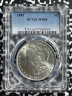 1881 U.S. $1 Morgan Dollar PCGS MS64 Lot#G601 Silver! Choice UNC!