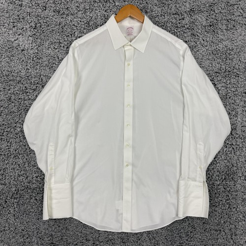 Brooks Brothers Oberhemd Herren 2XL 18-36 weiß Trachten French Cuff XXL