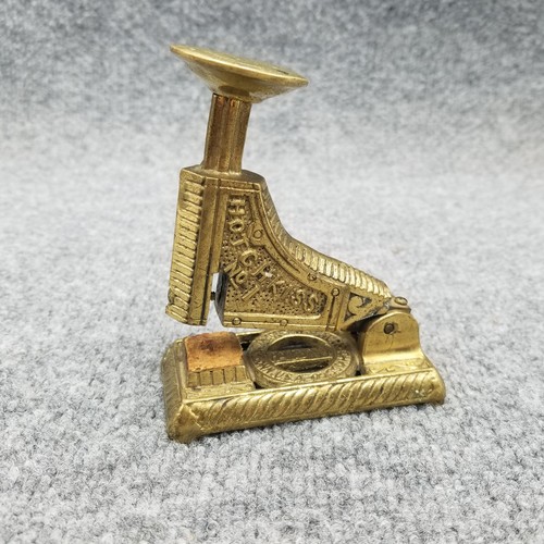 Vintage Brass Hotchkiss No 1 Style Stapler Paper Fastener Desk Decor Pat 1982 A&