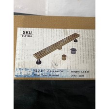24 Inch Linear Shower Drain Brushed Gold 304 Stainless Steel FLT1224 New