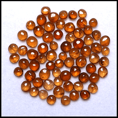 Lote 70 Piezas Piedras Preciosas Cabujón Redondas Granate Hessonita Natural Sin Tratar 4mm-6mm - Imagen 10 de 11
