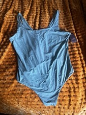 Auden Luxury Collection Women's Blue Solid One Piece Bodysuit Plus Size 2X