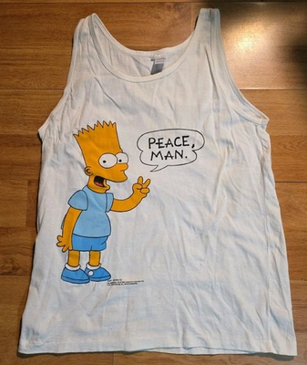 #ad #ad Vintage Bart Simpson Tank Top 1990 Peace Man t shirt $34.99