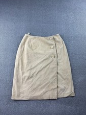 Vintage Ralph Lauren Skirt Women 2 Tan Suede Wrap USA Made Preppy Old Money