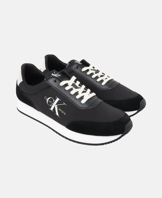 Herren Sneaker Schuhe Premium CALVIN KLEIN JEANS  Gr. 41, Leder/Textil  Black