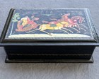 Hand Painted Black Russian Lacquer Box 6 1/4“ X 4 1/4“ X 2“￼ — photo 8