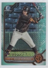 2022 Bowman Chrome Prospects Mega Box Aqua Mojo Refractor Diego Velasquez 02u3