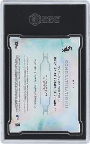 Tim Anderson White Sox Signed 2019 Topps Inception #IAP-TA #1/1 SGC 9.5/10 Card - Image 2 of 4