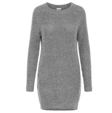 Noisy May Women's Medium Dress Grey Siesta O-Neck Knitted Dress Long Sleeve