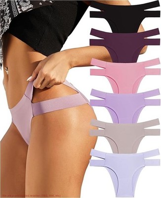 Knowyou Cotton Womens Underwear No Show High Cut 6 Per Pack M *SEE DEAL!!!*