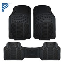 Set Of Car Heavy Duty Floor Mats Front Rear Rubber Black Universal Black Set Of Car Heavy Duty Floor Mats Front Rear Rubber Black Universal Black