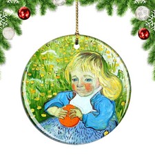 Van Gogh Child With An Orange Painting Christmas ornament city travel souvenir