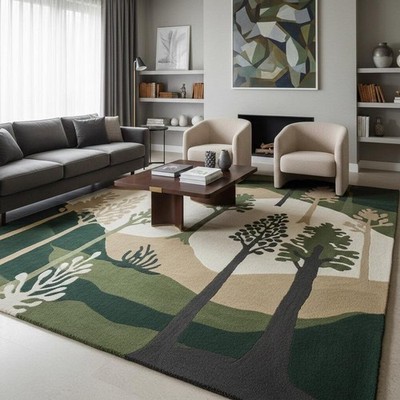 Designer Rug | Irregular Rug | Wool area Rugs | Living Room Rug | Tufted A105