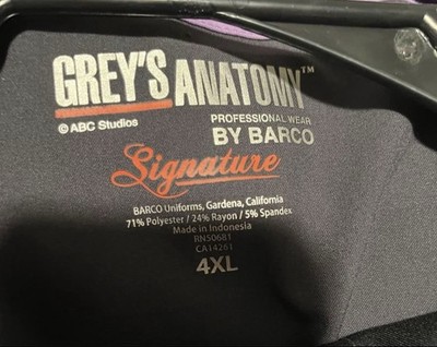 Grey's Anatomy by Barco Women's Purple/Gray Colorblock Scrub Top 4XL