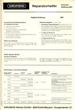 GRUNDIG Service Manual für Weltklang 4001 Autosuper Reparaturhelfer  1969
