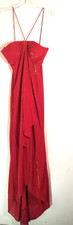 De Laru Sheila Yen Womens Dusty Red Chiffon  Hi LoFormal Prom Dress 11 12 New