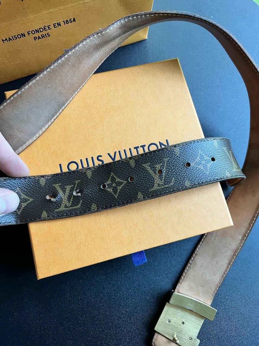 LV Monogram Belt, M9608, 90/36 With Original Box, Soft Case, And