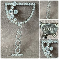 Vintage New Years Eve 2000 Champagne Glass Brooch Rhinestones Signed Otc Pin Y2k Vintage New Years Eve 2000 Champagne Glass Brooch Rhinestones Signed Otc Pin Y2k