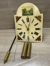  1820-40s Black Forest Region Hand Painted Iron Dial Artistry Long Case Clock