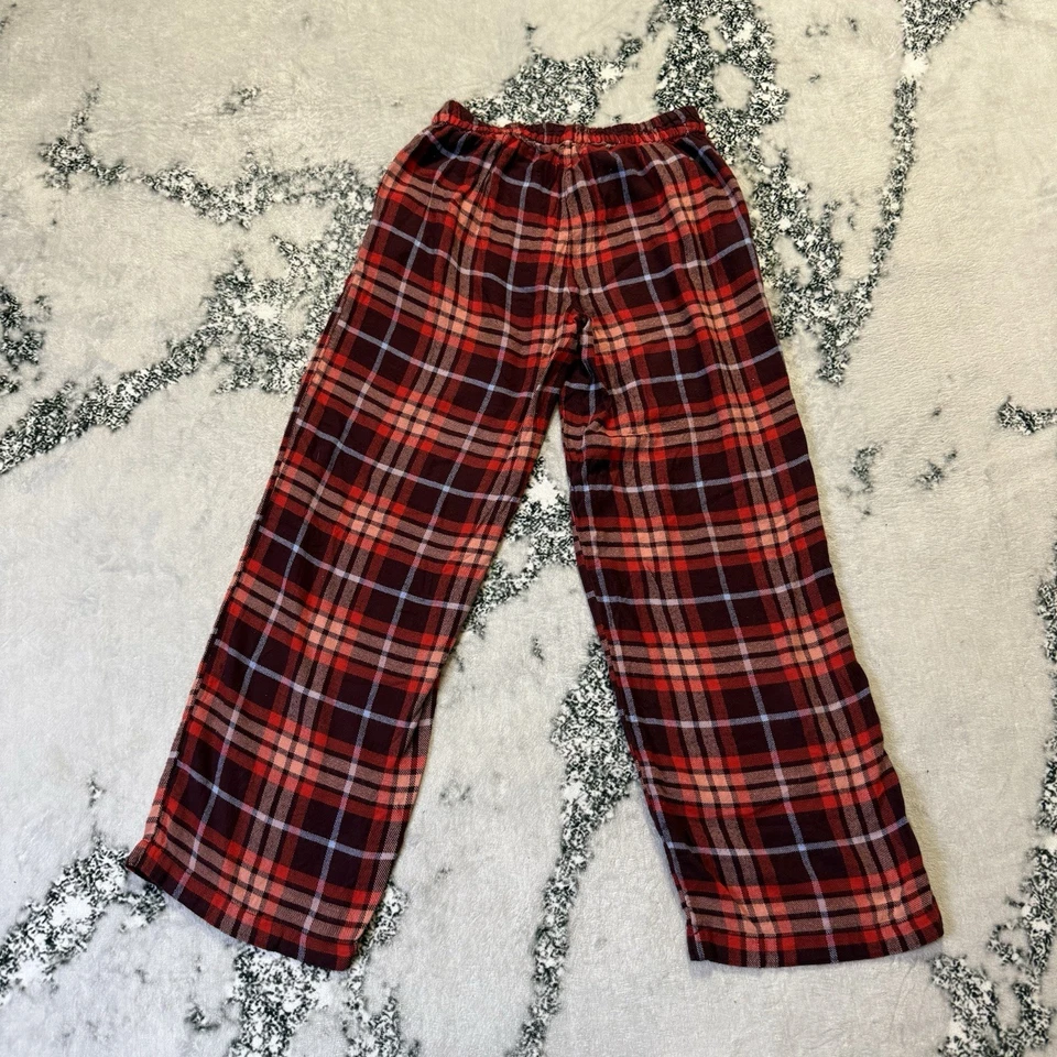 Pantalones de pijama Aerie para mujer talla XS rojos bolsillos a cuadros franela Foto 2 de 4