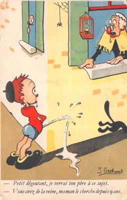 Großbritannien und Ausland Comic Postkarte Kind weinend gut plus