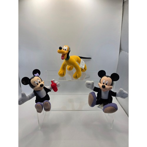 Disney House of Mouse McDonalds Mickey Minnie Pluto Plush & Plastic Toy Set 3pc