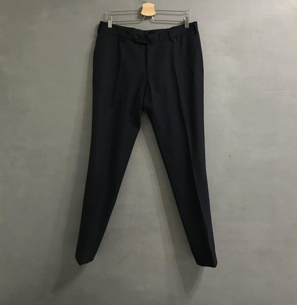 Men Caruso Trousers Navy Wool 33 / L / 48
