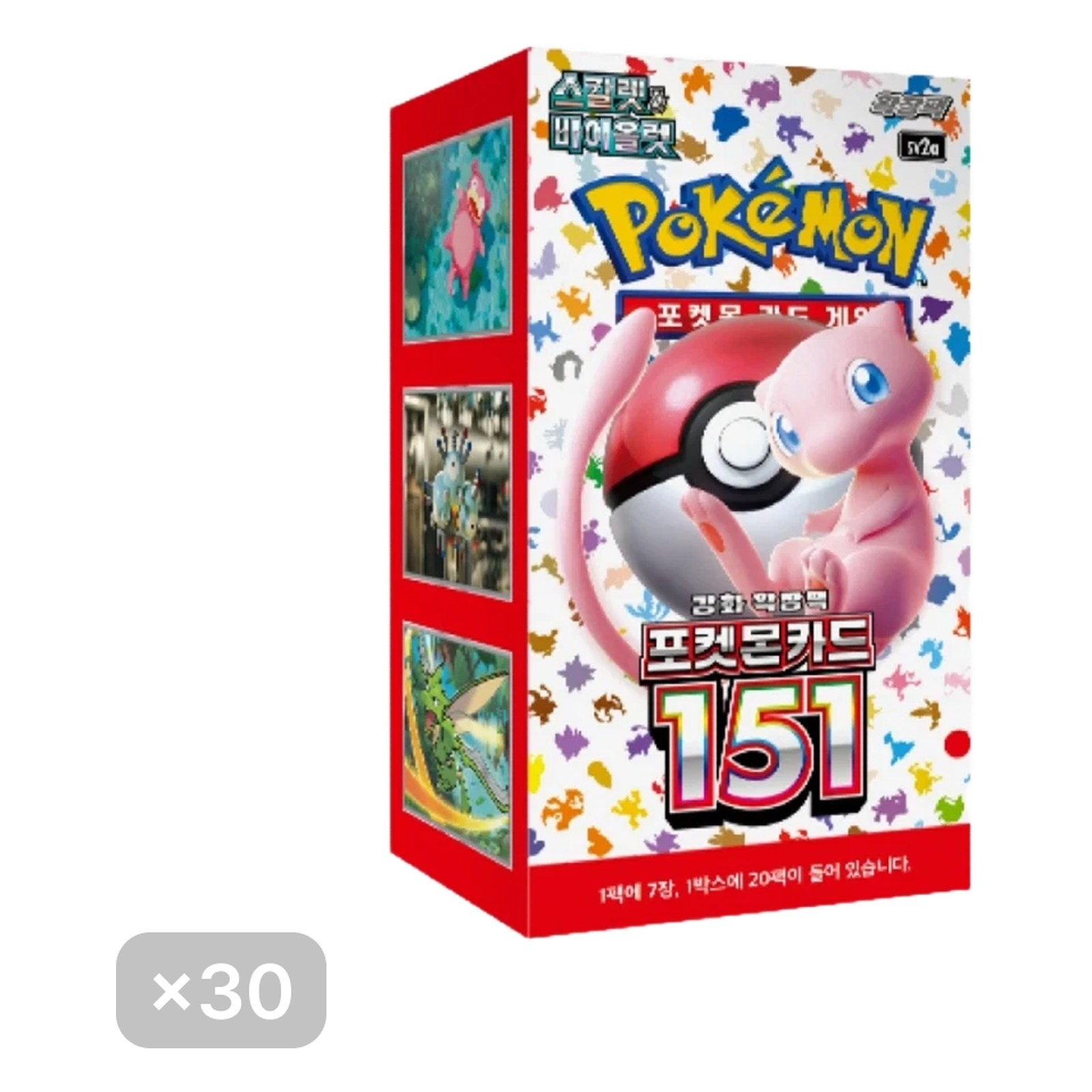 Pokemon TCG Korean Pokemon Card 151 30 Box Lot 600 Packs Factory Sealed