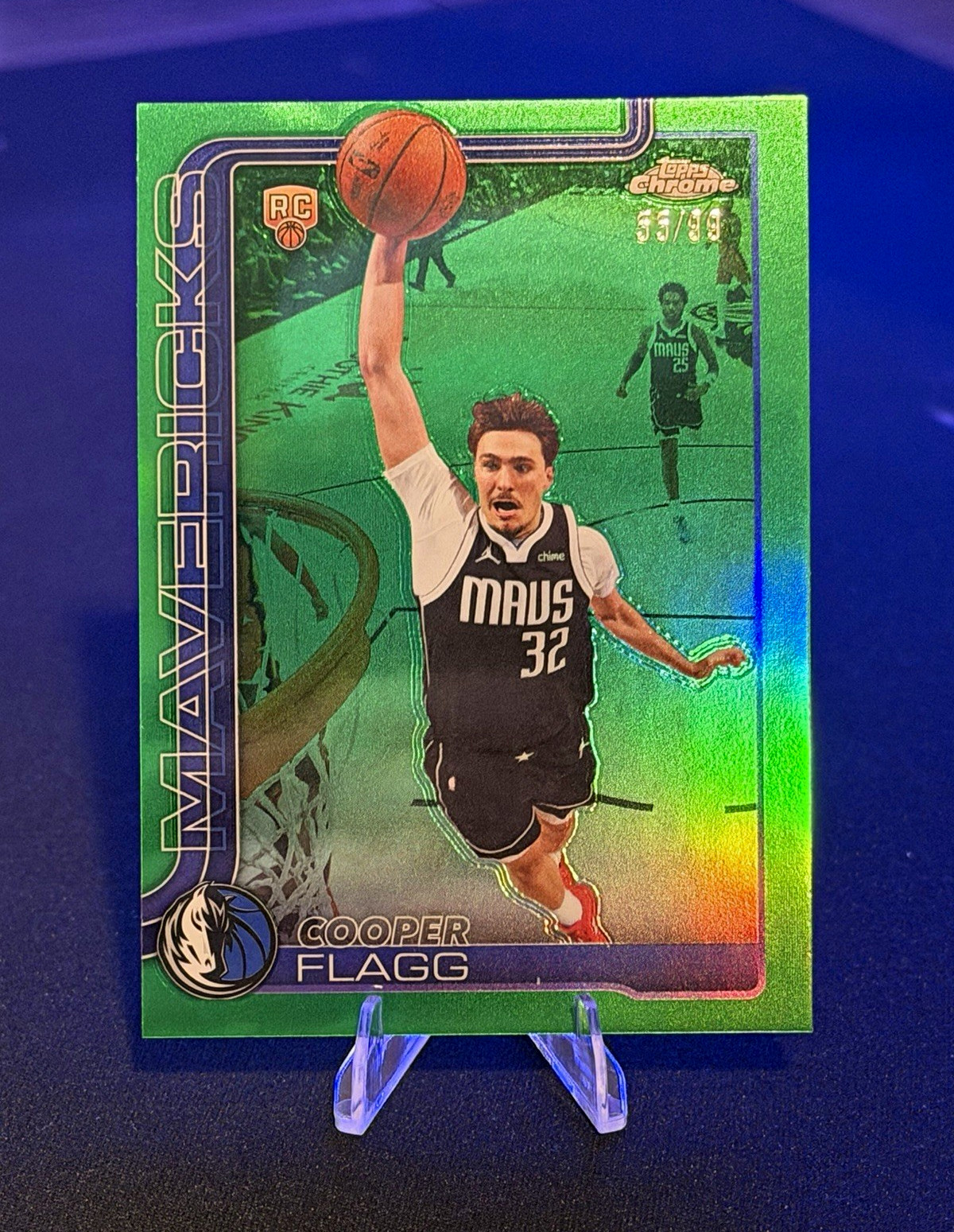 Topps Chrome 2026 Cooper Flagg Dallas Mavericks RC True Green /99 #151 55/99