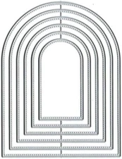 Silver Overlap Arched Border Metal Cutting Dies for Card Making Kit Embossing Pa