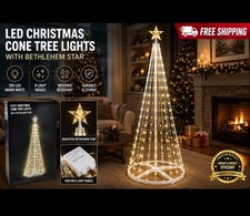 6ft Lighted Christmas Tree W/ 250 LED Lights Dynamic Modes Outdoor Decor New