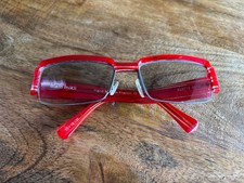 Vtg Alain Mikli AL0713 Hand Made France Half Rim Red Eyeglasses Frames RARE