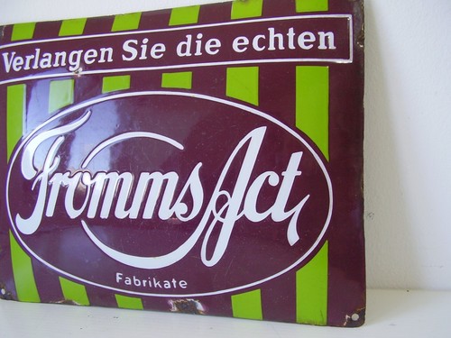 Antikes Emaile Schild " Fromms Act " vor 1945 - Picture 4 of 6
