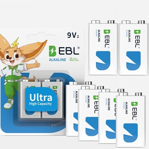 EBL 9V 9 VOLT ALKALINE BATTERIES Lot Pack EXP 12/2030 BRAND NEW SEALED