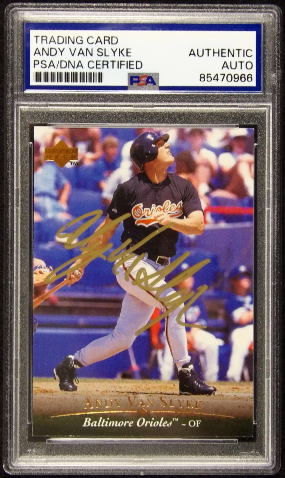 Andy Van Slyke Baltimore Orioles Signed 1995 Upper Deck Card #368 PSA Authentic
