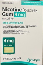 Nicotine Polacrilex Gum 4 mg nicotine Stop Smoking Aid Arctic Mint 110 PIECES