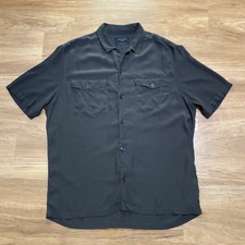 AllSaints Hudson Relaxed Fit Shirt Size Medium Button Down Dark Green