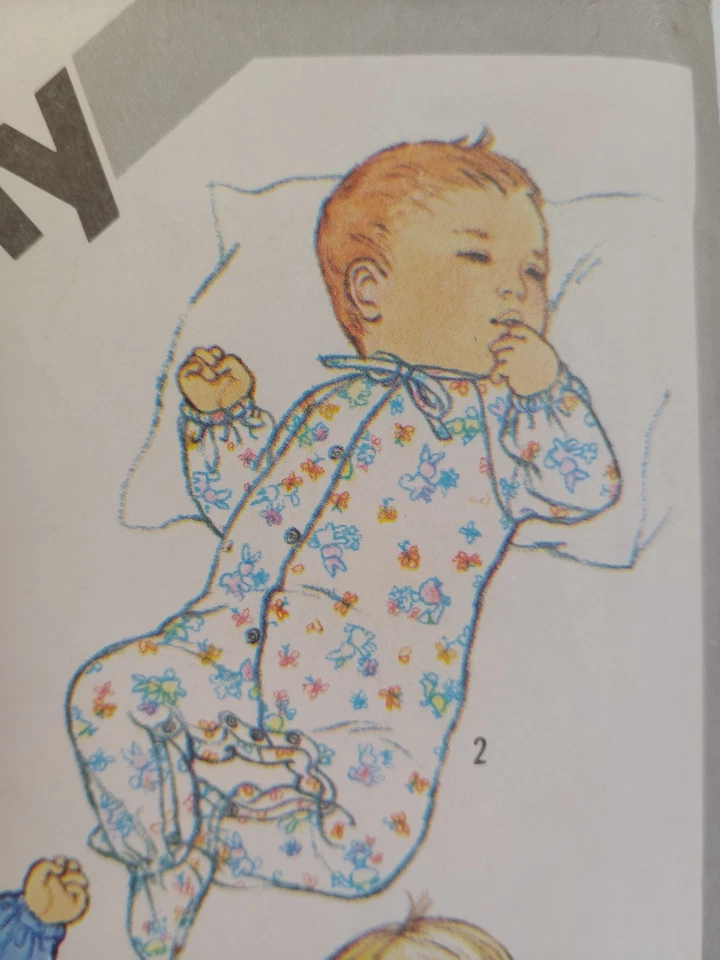 Simplicity 5286 Bunting Bag Coveralls Pants Jacket Sewing Pattern Infants 6M VTG - Image 4 of 4
