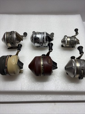 Lot of 6 Push Button Zebco Spincast Reels: Made in the USA