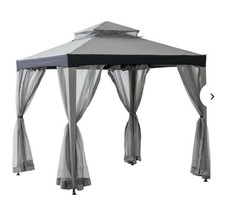Sunjoy 8 x 8 ft. Soft Top Gazebo, Outdoor Patio Backyard Modern 2-Tier Steel ...