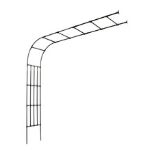 Half Side Garden Arch Trellis, Metal Arbor Climbing Plants Outdoor Lawn Archway