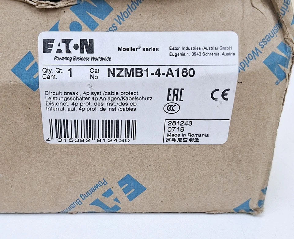 Eaton NZMB1-4-A160 Circuit Breaker Moeller Series 160A 4P - Image 2 of 4