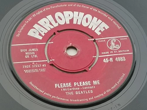 THE BEATLES 1963 UK 45  PLEASE PLEASE ME   RED PARLOPHONE  M T TAX CODE